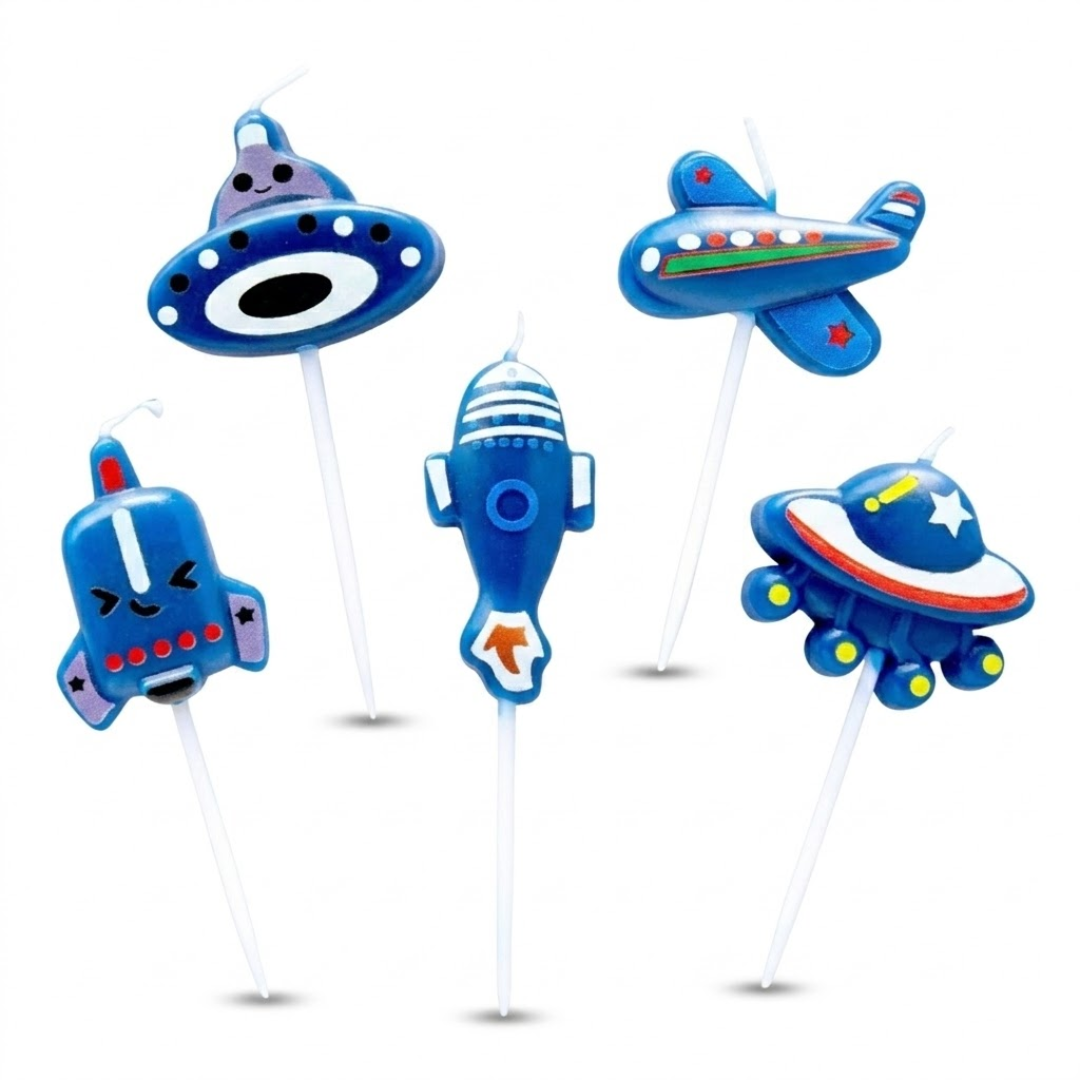 Space Theme Birthday Candle - 5PC