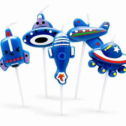 Space Theme Birthday Candle - 5PC