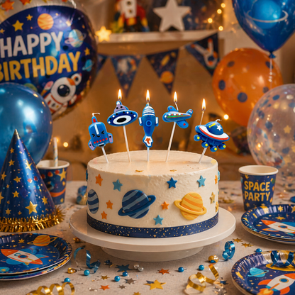 Space Theme Birthday Candle - 5PC