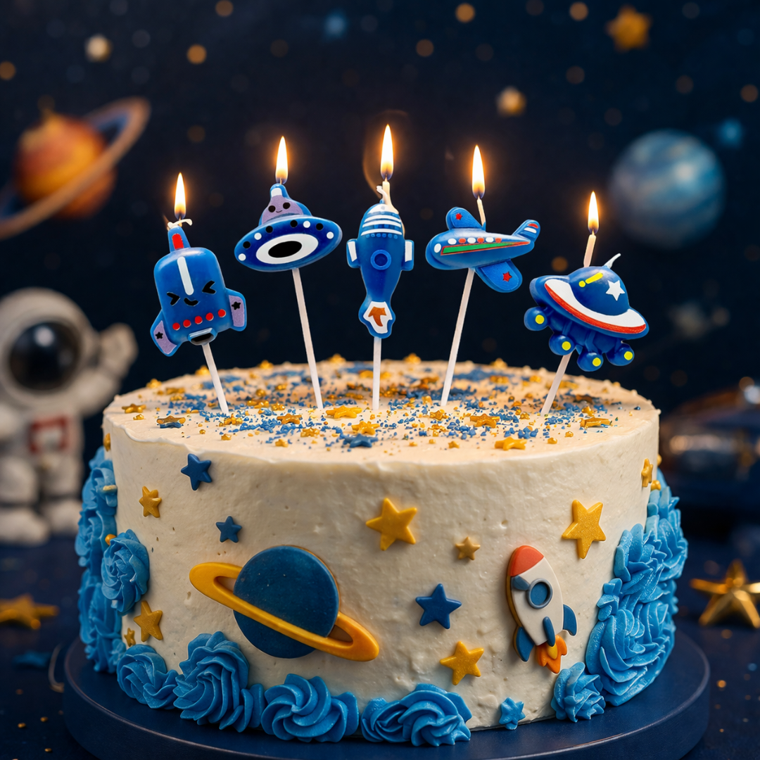 Space Theme Birthday Candle - 5PC