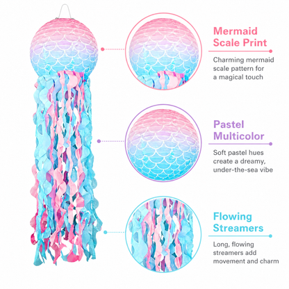 Mermaid Jellyfish Lantern - Under the Sea Party Hanging Decor | Wanna Party - Image 4