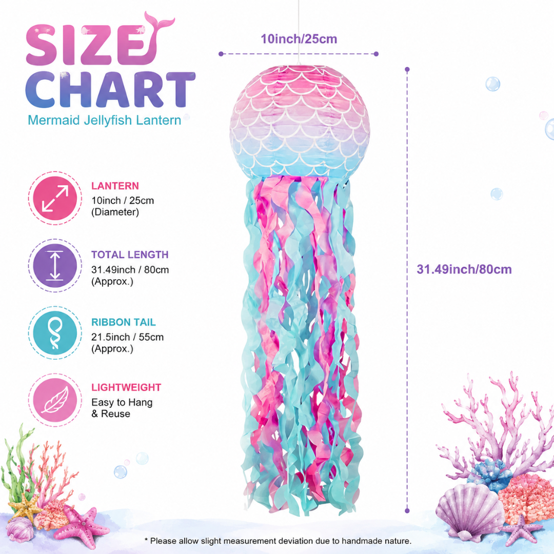 Mermaid Jellyfish Lantern - Under the Sea Party Hanging Decor | Wanna Party - Image 5