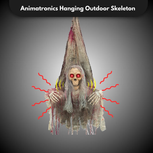 Scary Upside Down Hanging Skeleton w/Light - 4FT -  1PC