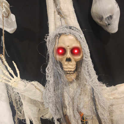 Scary Upside Down Hanging Skeleton w/Light - 4FT -  1PC