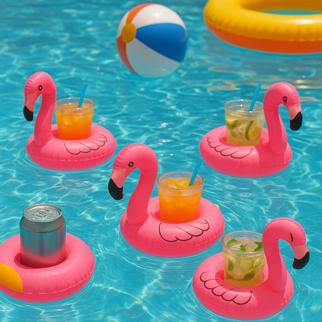 Inflatable Flamingo Drink Holder Pool Float - 1PC