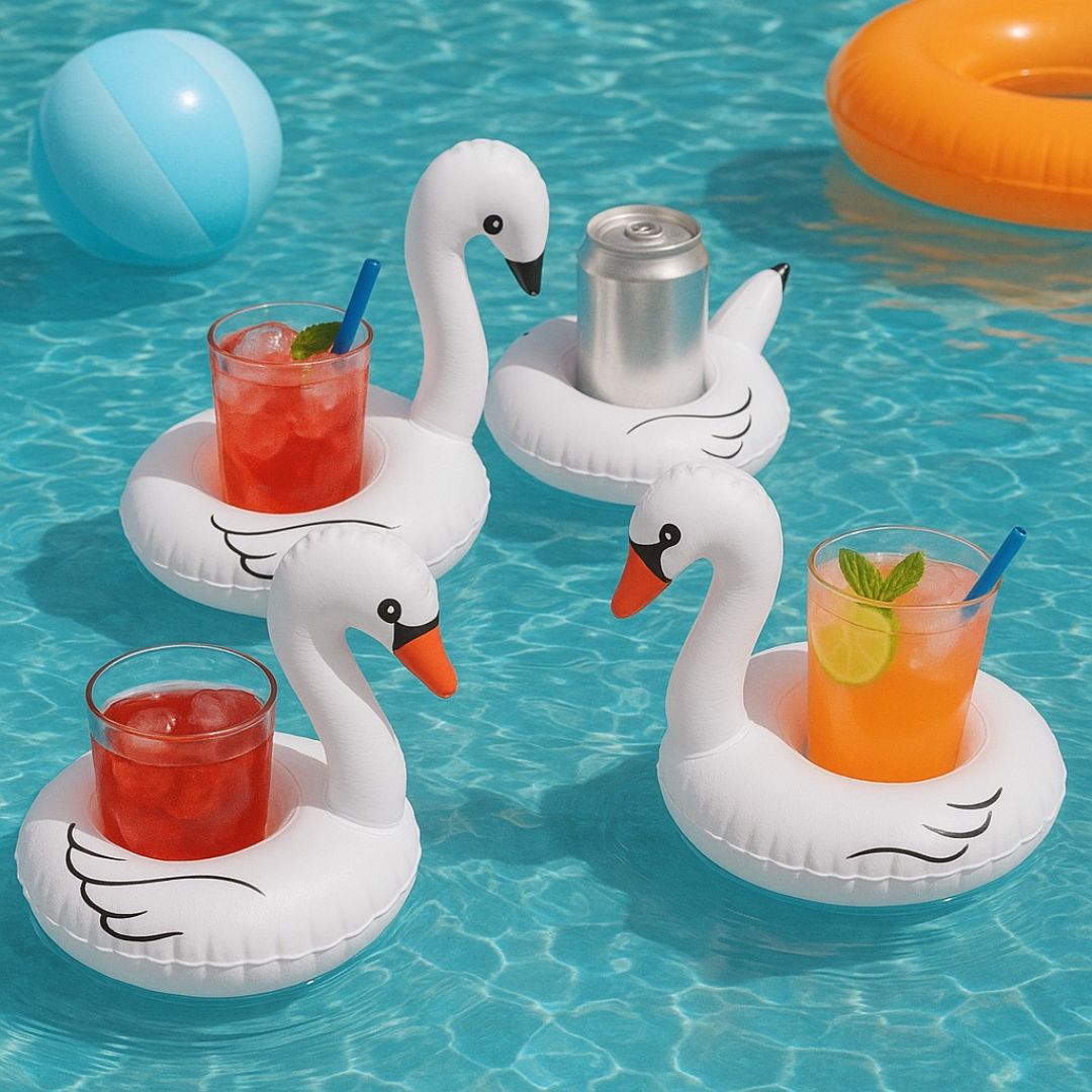 Inflatable Swan Drink Holder Pool Float - 1PC