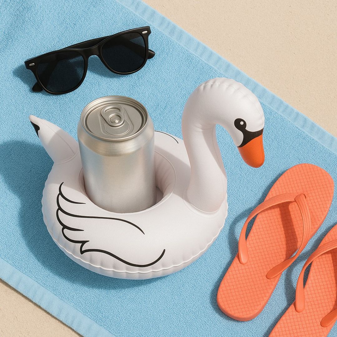Inflatable Swan Drink Holder Pool Float - 1PC