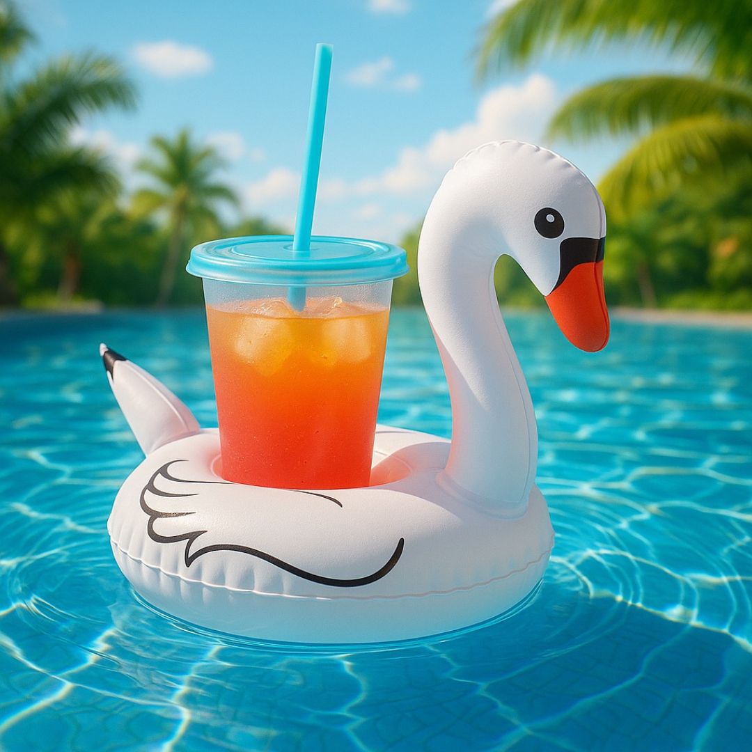 Inflatable Swan Drink Holder Pool Float - 1PC