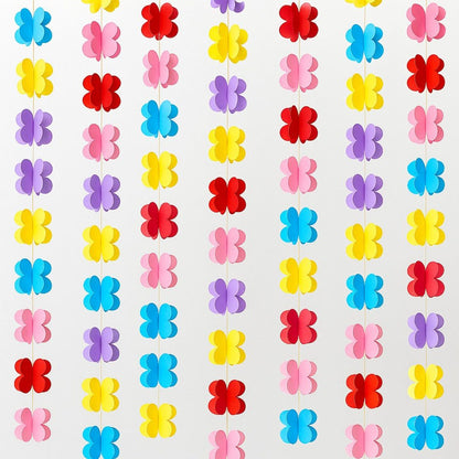 3D Colorful Flower Curtain Hanging Paper Flower - 2PC Set