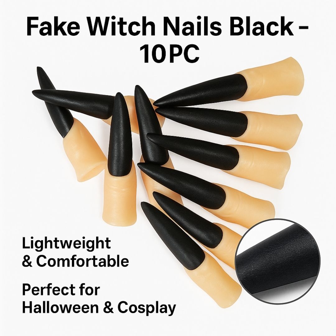 Fake Witch Nails Black - 10PC