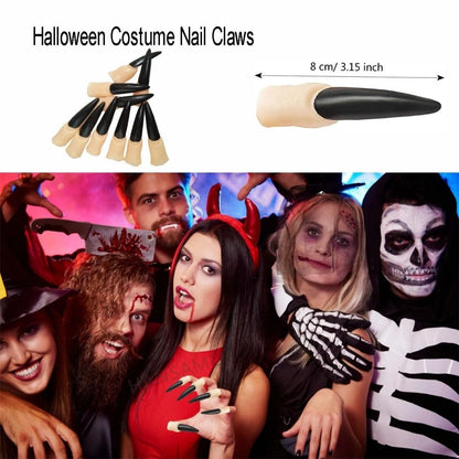 Fake Witch Nails Black - 10PC