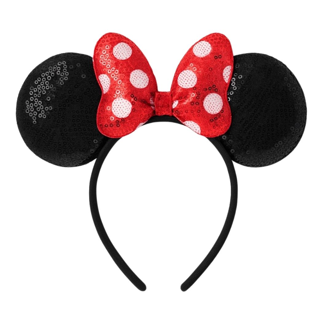Miinie Mouse Headbnad with Sequin Black & Red - 1PC