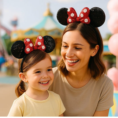 Miinie Mouse Headbnad with Sequin Black & Red - 1PC