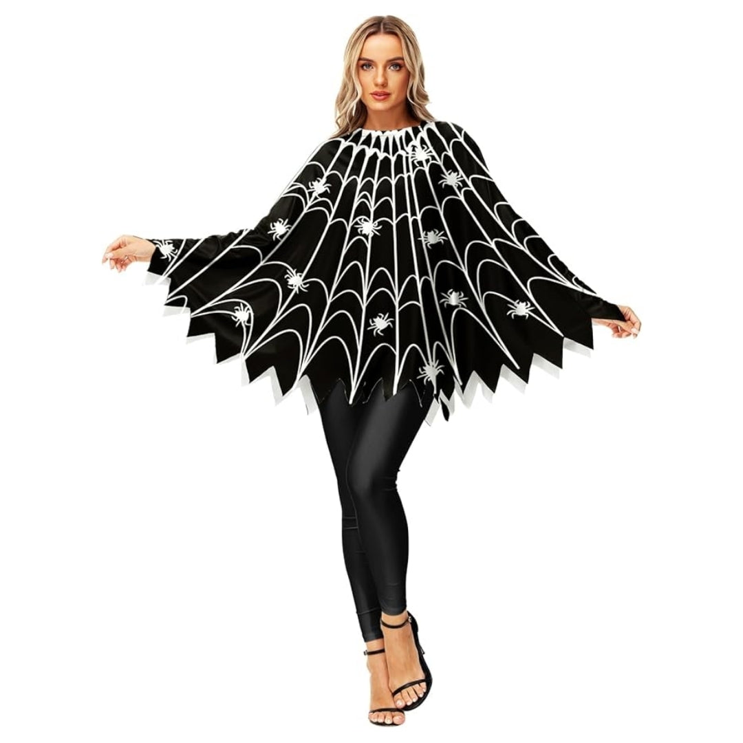 Web Print Poncho Dress for Woman - Free Size for Young Adults