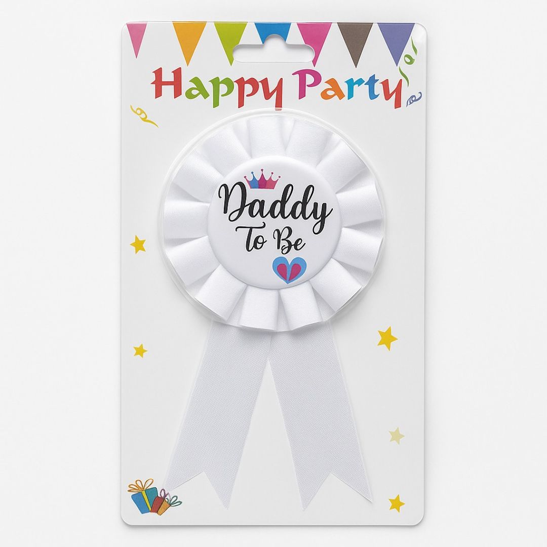 Dad to Be Award Button White - 1PC