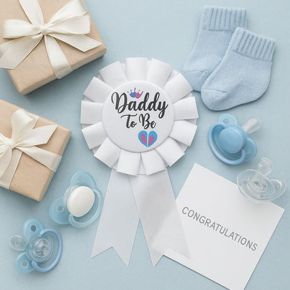 Dad to Be Award Button White - 1PC