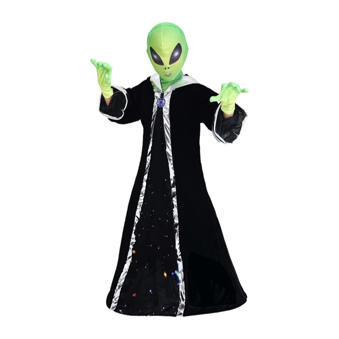 Alien Jaadu Costume with Neon Gloves and Mask Unisex