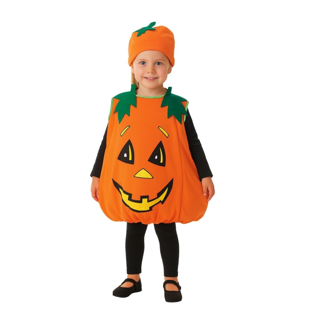 Pumpkin Costume with Hat Unisex Size - S