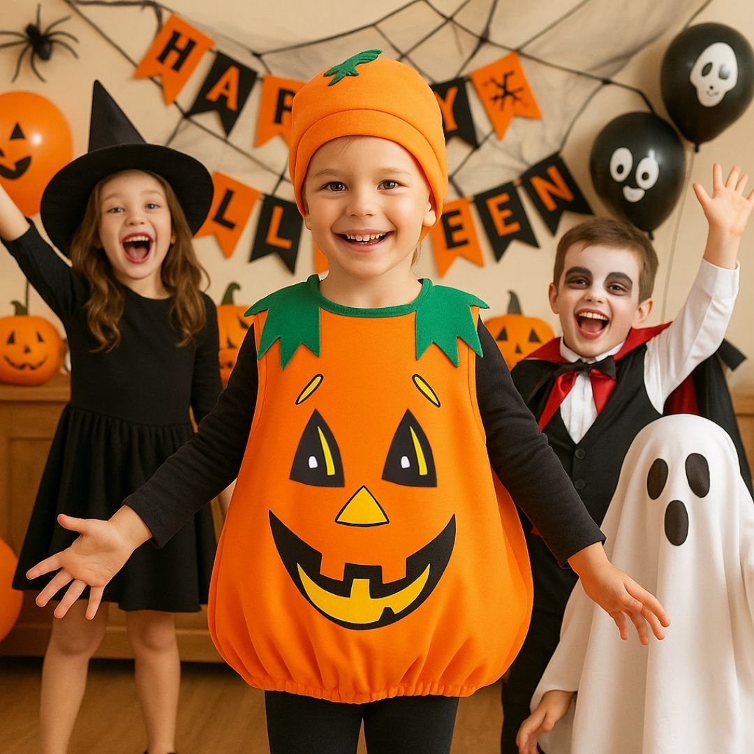 Pumpkin Costume with Hat Unisex Size - S