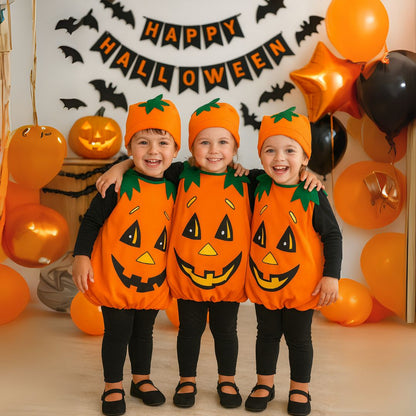 Pumpkin Costume with Hat Unisex Size - S