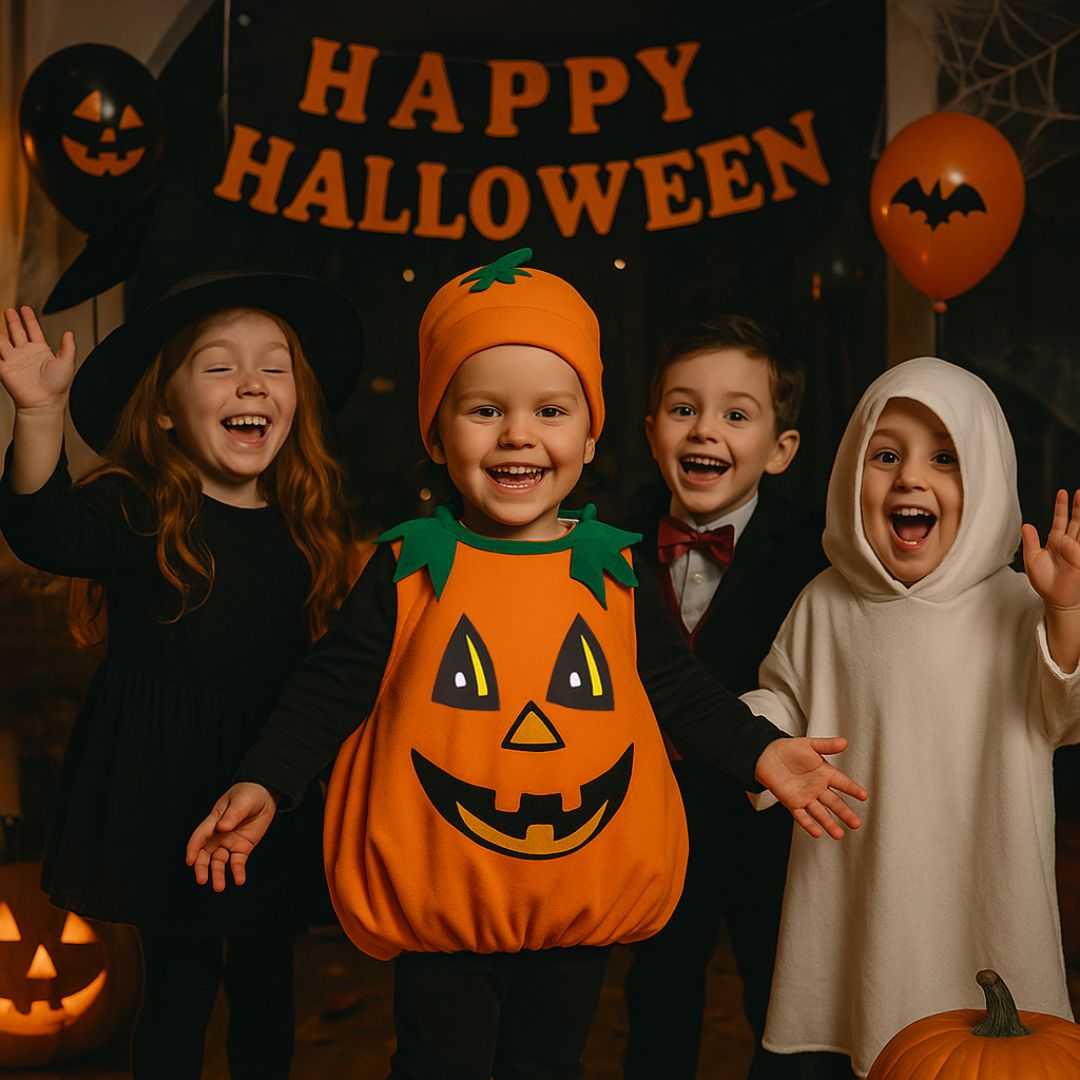 Pumpkin Costume with Hat Unisex Size - S