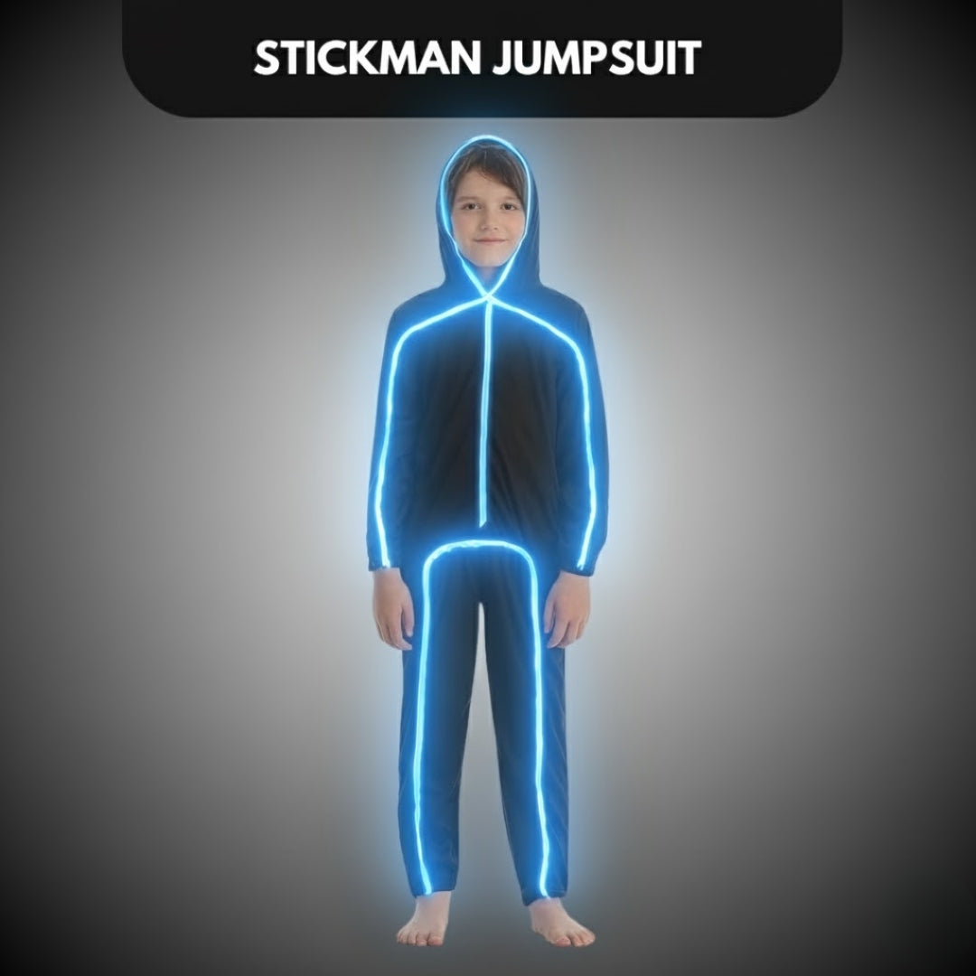 Stickman Light Up Jumpsuit Halloween Costume for Kids (Assorted Color)