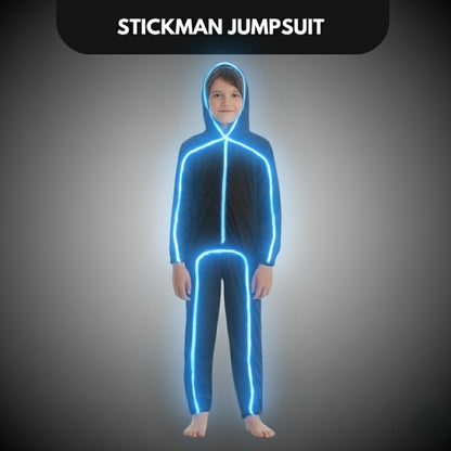 Stickman Light Up Jumpsuit Halloween Costume for Kids (Assorted Color)