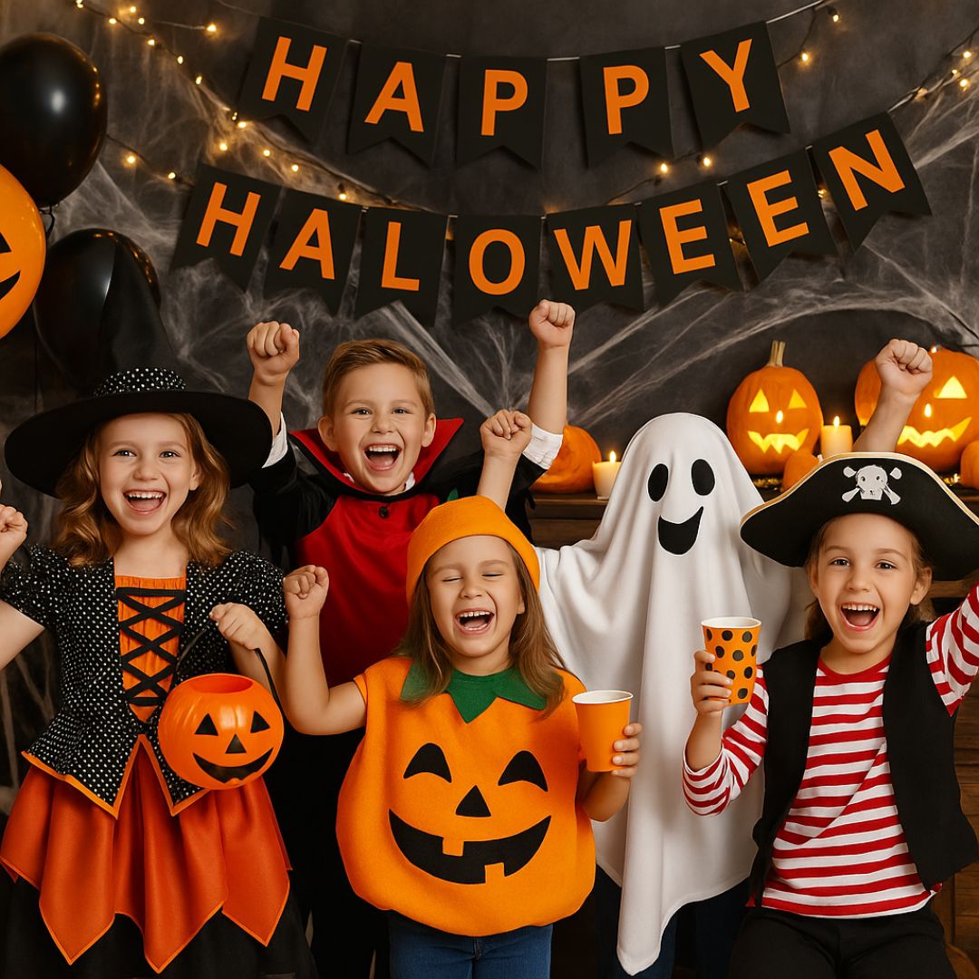 Witch Dress Black and Orange with Witch Hat