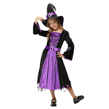 Purple and Black Witch Dress with Accessories