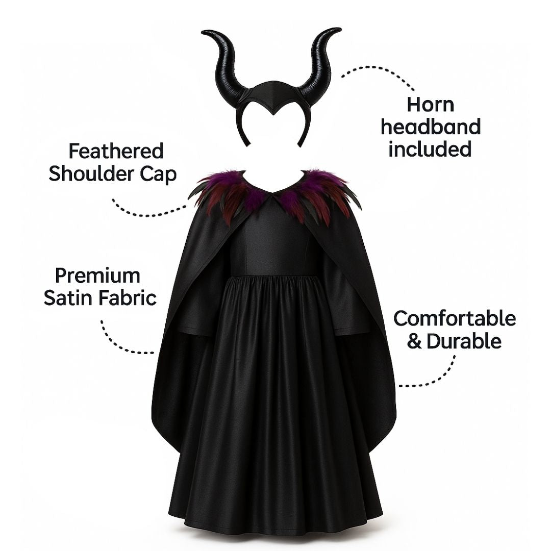 Maleficient Costume with Costume Accessories