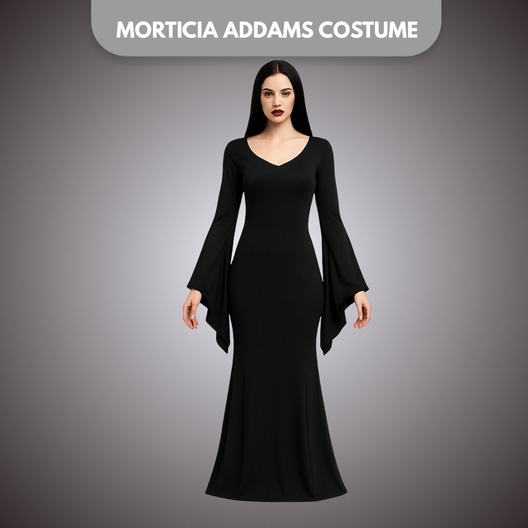 Wednesday Mom Morticia Addams Costume for Adult Woman - Size L