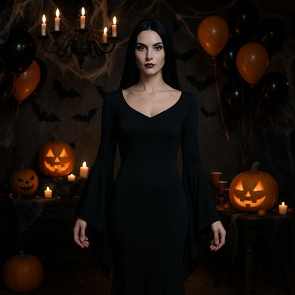 Wednesday Mom Morticia Addams Costume for Adult Woman - Size L