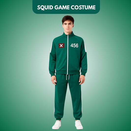 Squid Game Track Suit Costume Green Cosplay with Jacket and Lowers