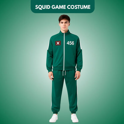 Squid Game Track Suit Costume Green Cosplay with Jacket and Lowers