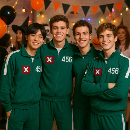 Squid Game Track Suit Costume Green Cosplay with Jacket and Lowers