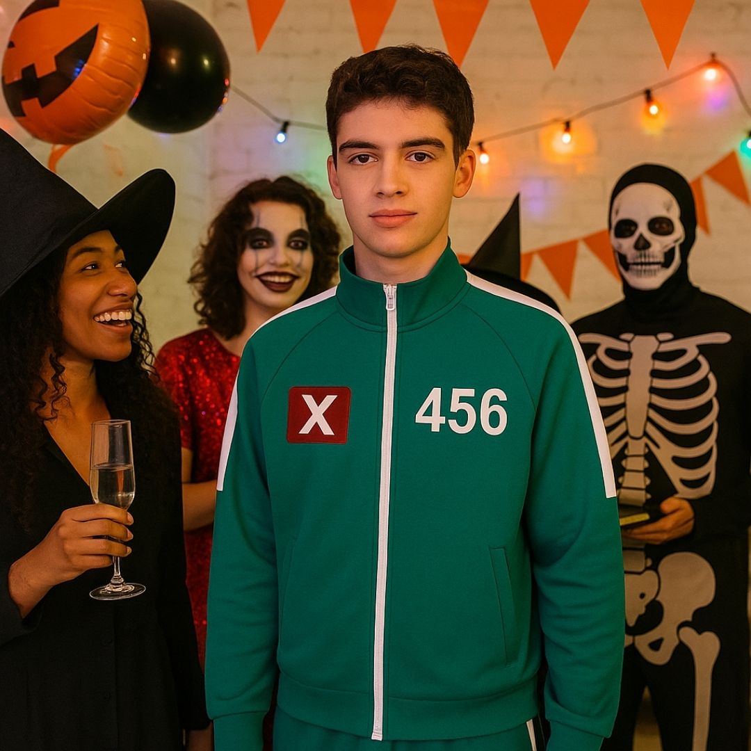 Squid Game Track Suit Costume Green Cosplay with Jacket and Lowers