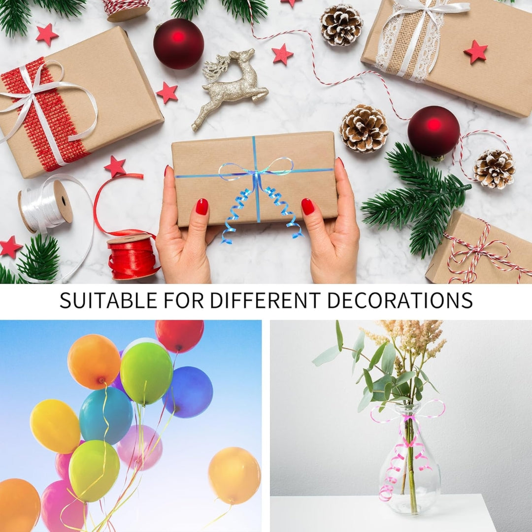 Iridescent White Balloon Tying Ribbon Roll - 1PC