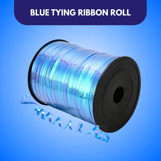Iridescent Blue Balloon Tying Ribbon Roll - 1PC