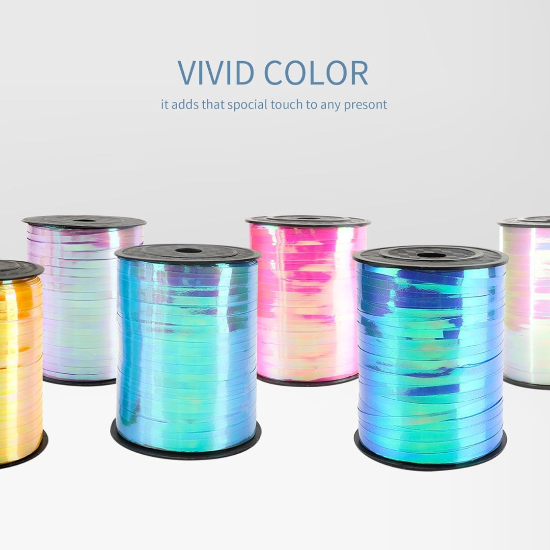 Iridescent Blue Balloon Tying Ribbon Roll - 1PC