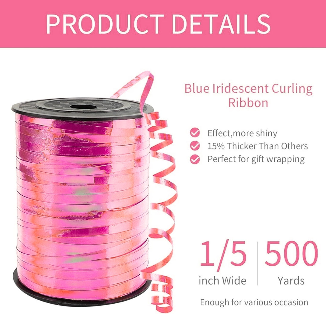 Iridescent Pink Balloon Tying Ribbon Roll - 1PC
