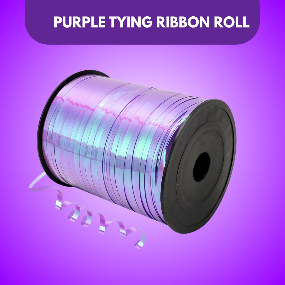 Iridescent Purple Balloon Tying Ribbon Roll - 1PC