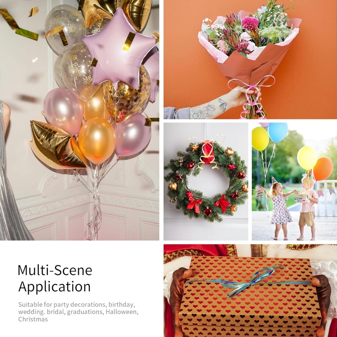 Iridescent Purple Balloon Tying Ribbon Roll - 1PC