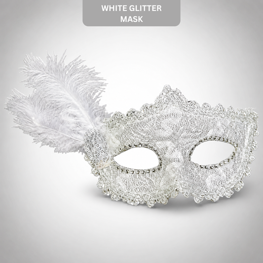 White Glitter Mask-1PC