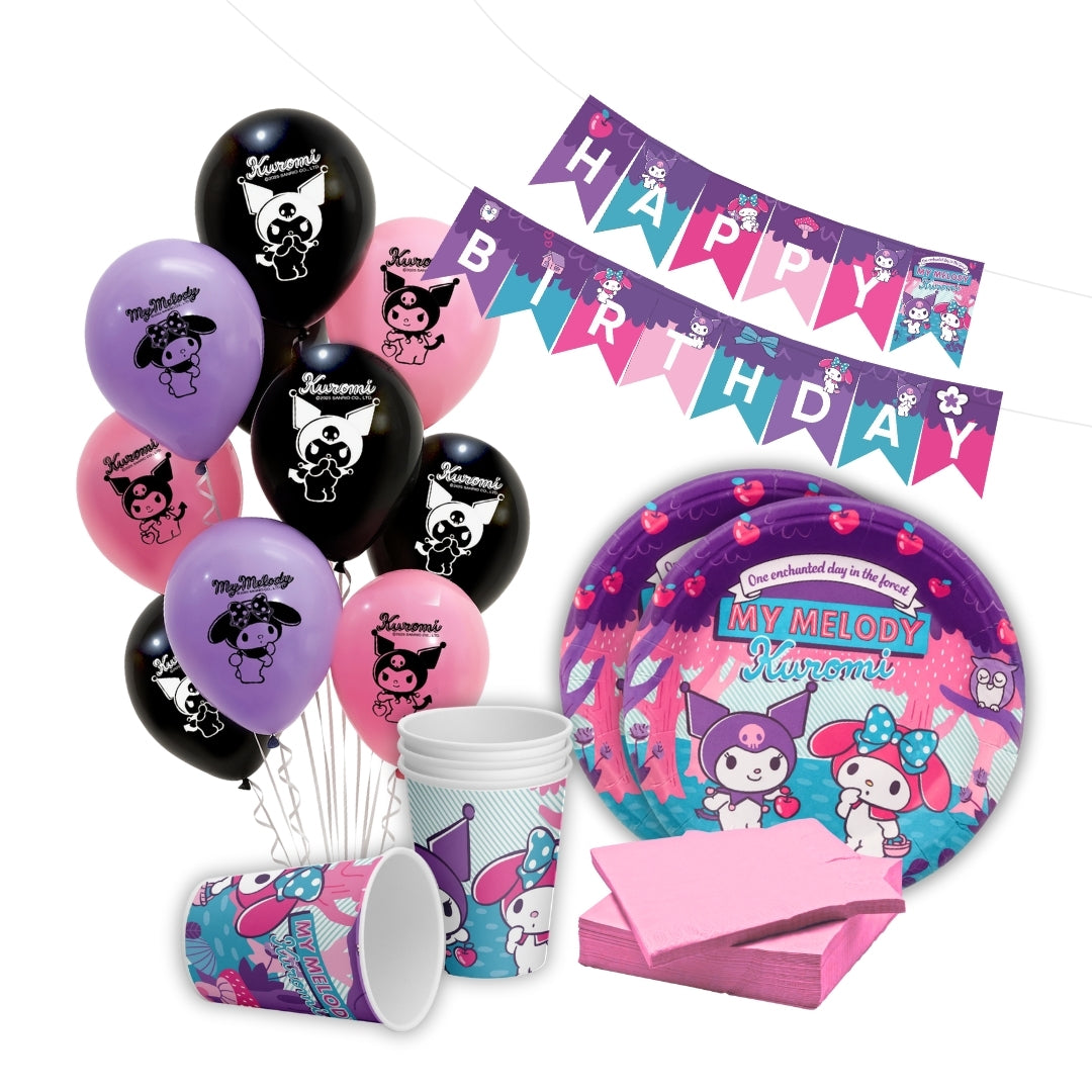 Kuromi Party Tableware & Decoration Combo Set - 51PC