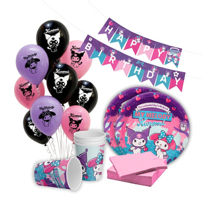 Kuromi Party Tableware & Decoration Combo Set - 51PC