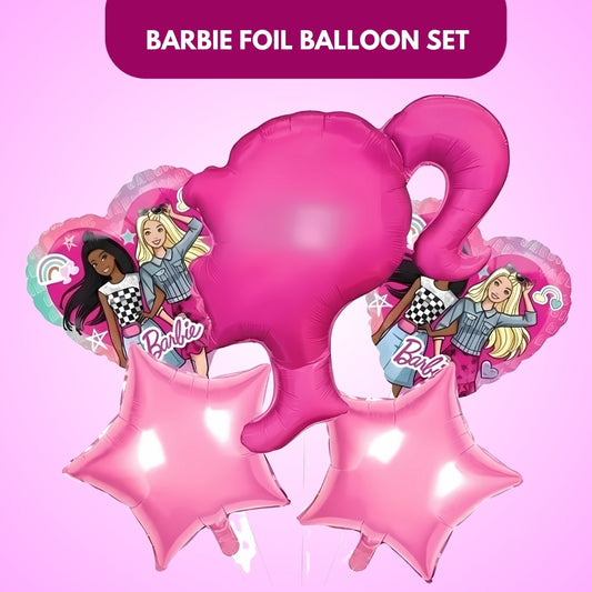 Pink Barbie Foil Balloon Set - 5PC