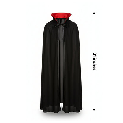 Black Vampire Cape with Red Collar for Kids - 1PC