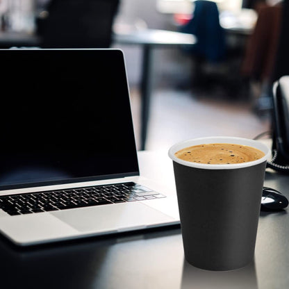 Black Solid Paper Cups 350ML-10PC