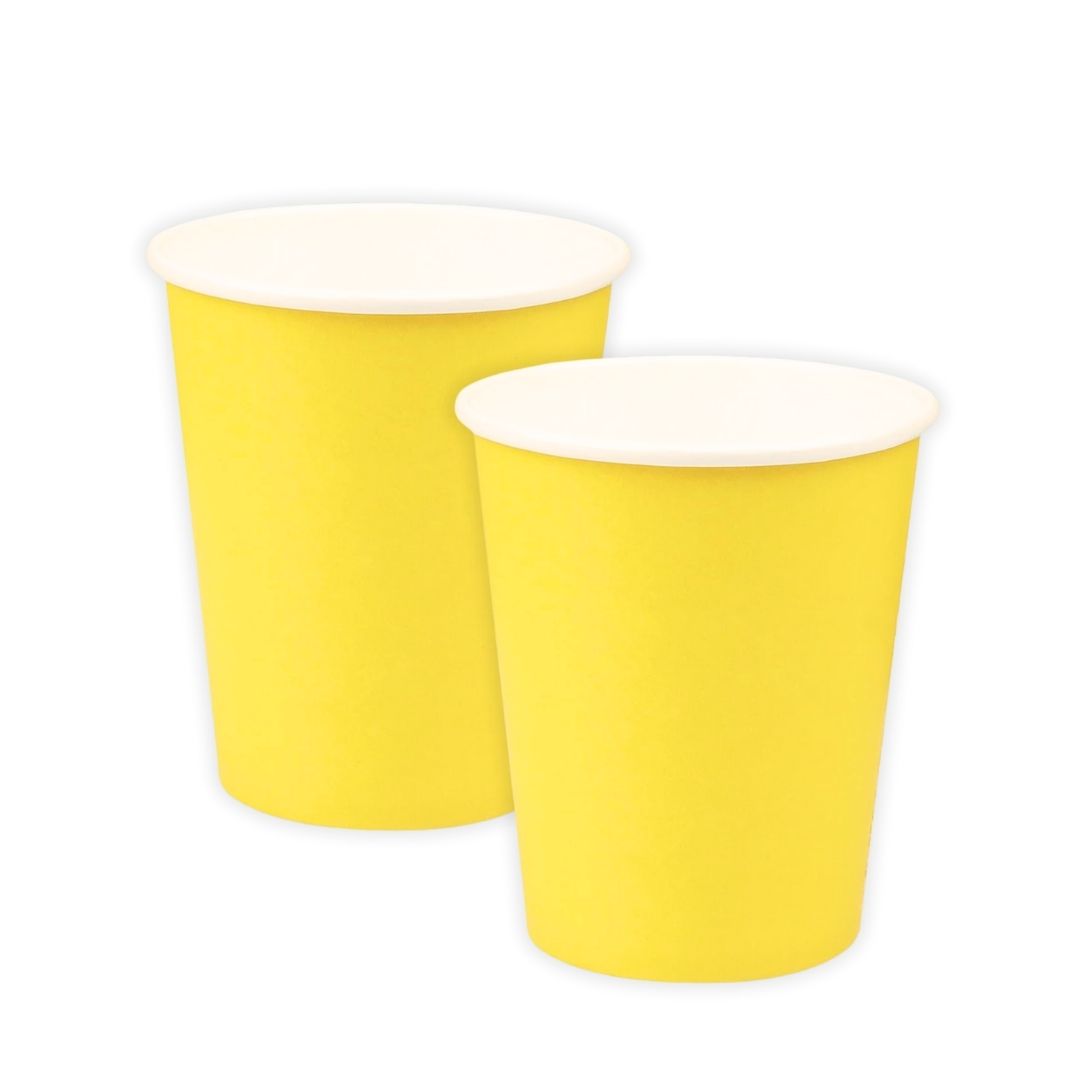 Yellow Solid Paper Cups 350ML-10PC