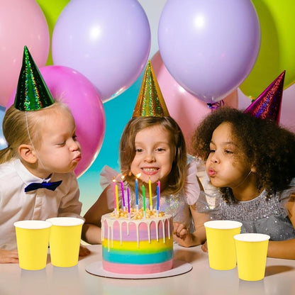 Yellow Solid Paper Cups 350ML-10PC